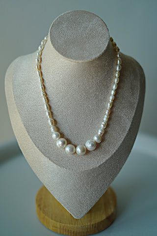 Sunken Treasures no. 2 - Cascading Pearls Necklace by Lucky Olive Atelier