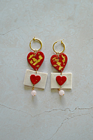 Heart Stone no. 1 “Love Letter” Statement Earrings - 8/8