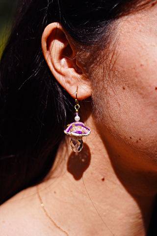 Mushroom Prism no. 4 Dangle Earrings “Purple Dusk” by Lucky Olive Atelier