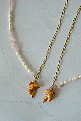 Heart Stone no. 2 "Split Heart Croissant" Friendship Necklaces for you and me