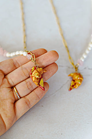 Heart Stone no. 2 "Split Heart Croissant" Friendship Necklaces for you and me