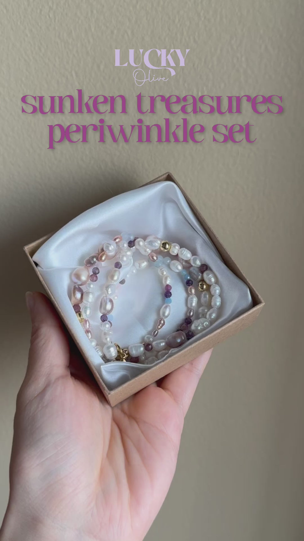 Sunken Treasures no. 3 Periwinkle Necklace and Bracelet Wrap Set Video by Lucky Olive Atelier